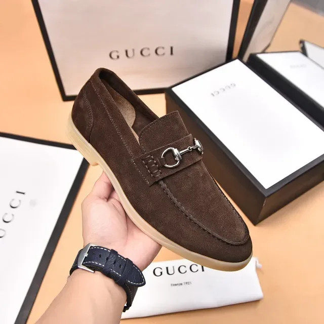 Gucci Horsebit 1955 Brown Suede Loafers 6