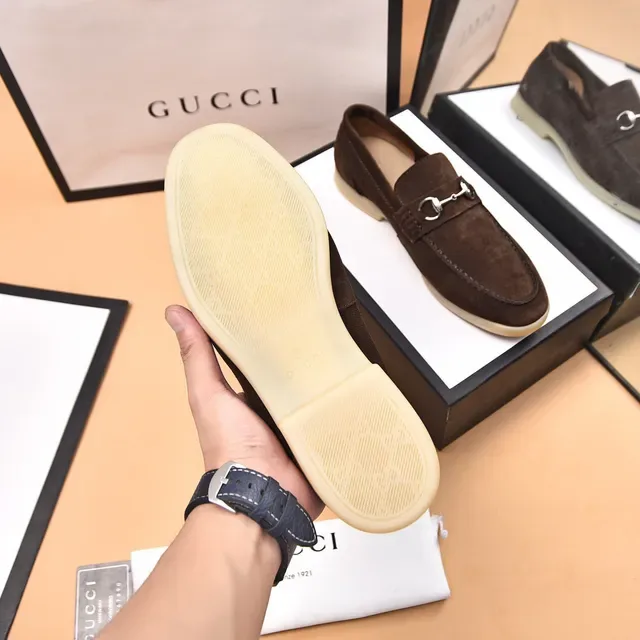 Gucci Horsebit 1955 Brown Suede Loafers 7