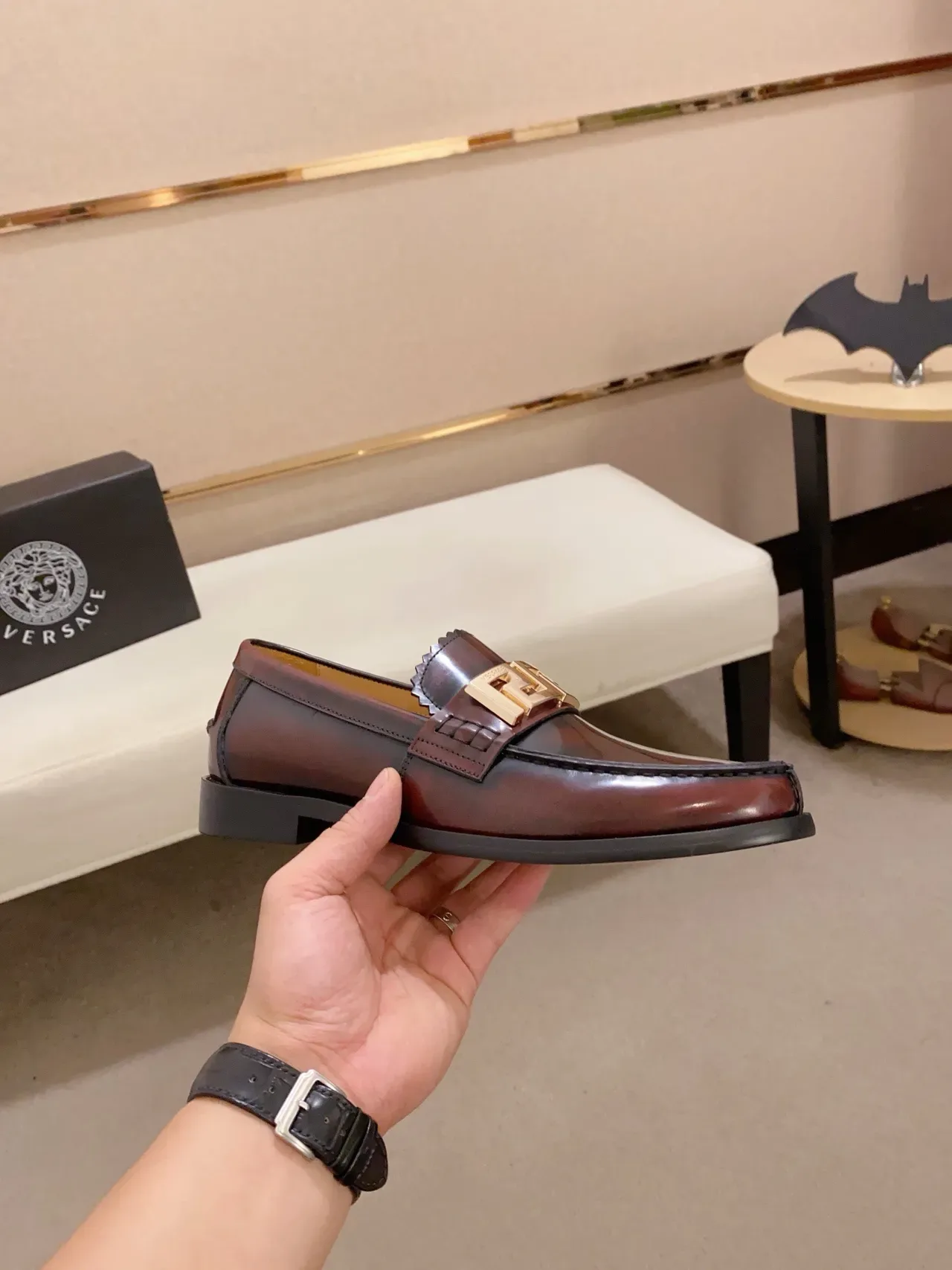 Gucci Horsebit 1955 Burgundy Leather Gold Buckle Loafers 4