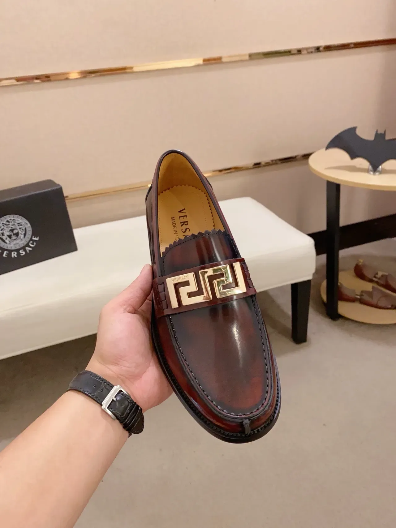 Gucci Horsebit 1955 Burgundy Leather Gold Buckle Loafers 5