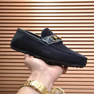 Gucci Horsebit 1955 Navy Suede Loafers