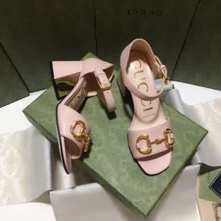Gucci Horsebit 1955 Pink Gold Buckle Block Heel