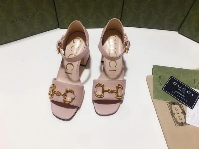 Gucci Horsebit 1955 Pink Gold Buckle Block Heel 4