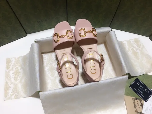 Gucci Horsebit 1955 Pink Gold Buckle Block Heel 5