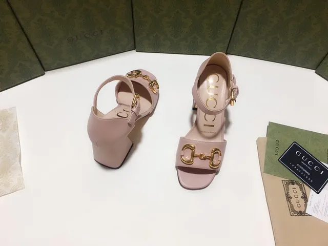 Gucci Horsebit 1955 Pink Gold Buckle Block Heel 7