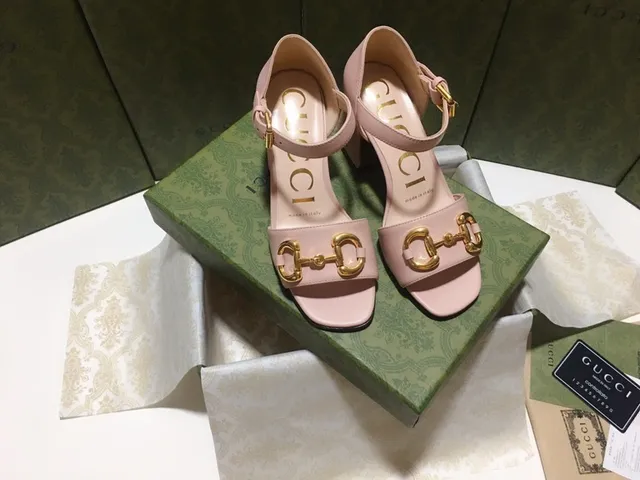 Gucci Horsebit 1955 Pink Gold Buckle Block Heel 8