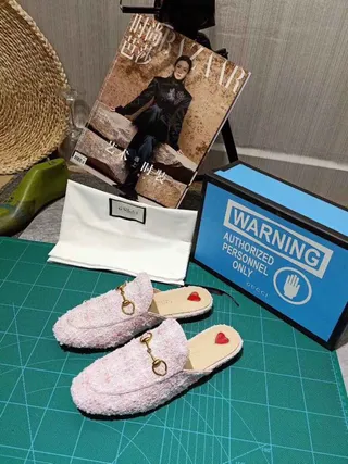 Gucci Horsebit 1955 Mocassin en Tweed Rose Slip-On 8
