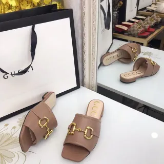 Gucci Horsebit 1955 टैन लेदर हॉर्सबिट बकल स्लिपर्स