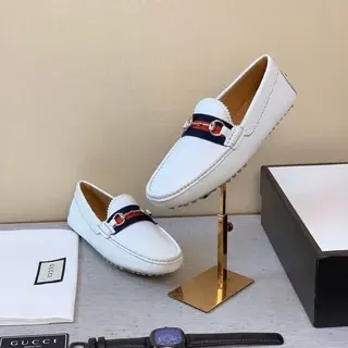 Gucci Horsebit 1955 White Leather Loafers