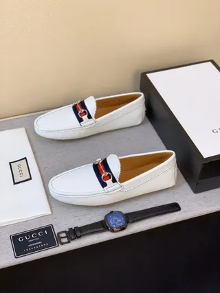 Gucci Horsebit 1955 Mocassins en cuir blanc 2