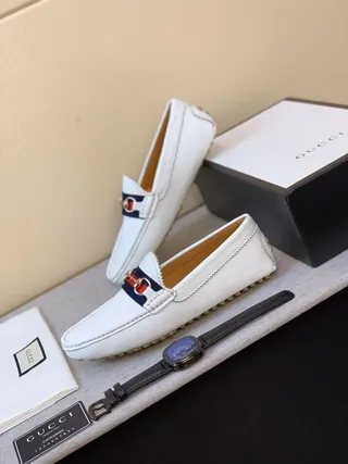 Gucci Horsebit 1955 Mocassins en cuir blanc 3