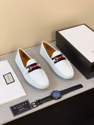 Gucci Horsebit 1955 Mocassins en cuir blanc 5
