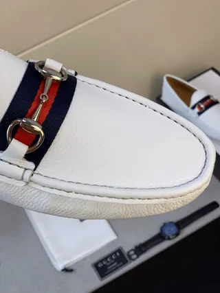 Gucci Horsebit 1955 Mocassins en cuir blanc 6