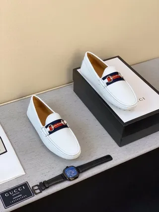 Gucci Horsebit 1955 Mocassins en cuir blanc 8