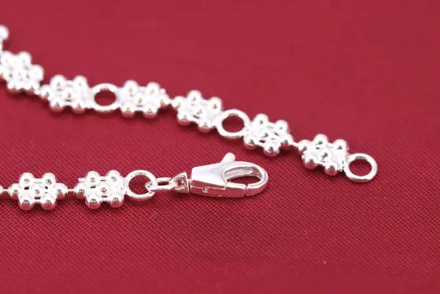 Gucci Interlocking G Floral-Link Silver Bracelet 4