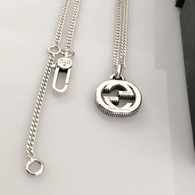 Gucci Interlocking G Pendant Silver Necklace 2
