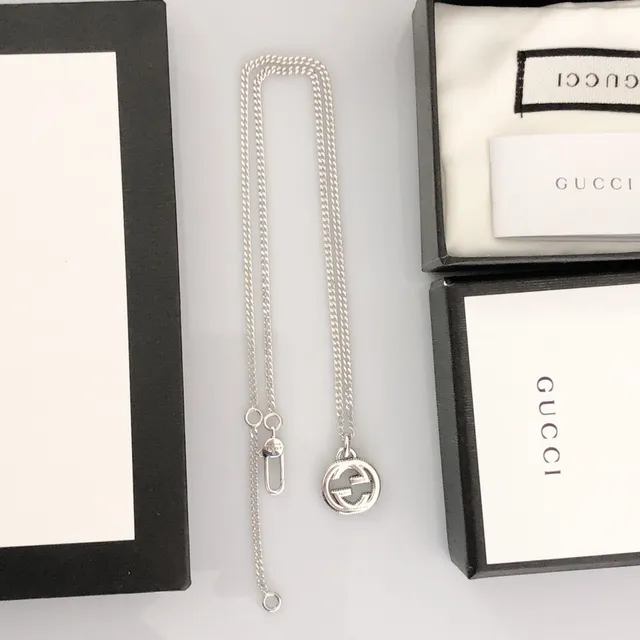 Gucci Interlocking G Pendant Silver Necklace 4