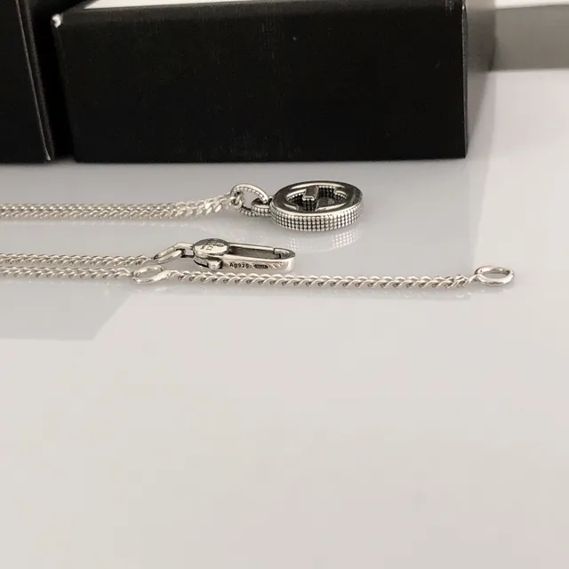 Gucci Interlocking G Pendant Silver Necklace 5