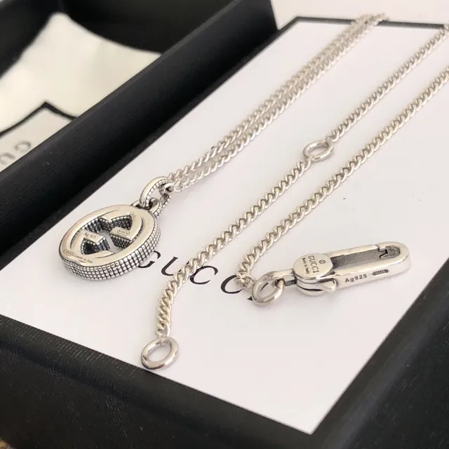 Gucci Interlocking G Pendant Silver Necklace 8
