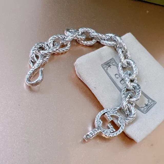 Gucci Interlocking G Twisted Rope-Link Silver Bracelet 3