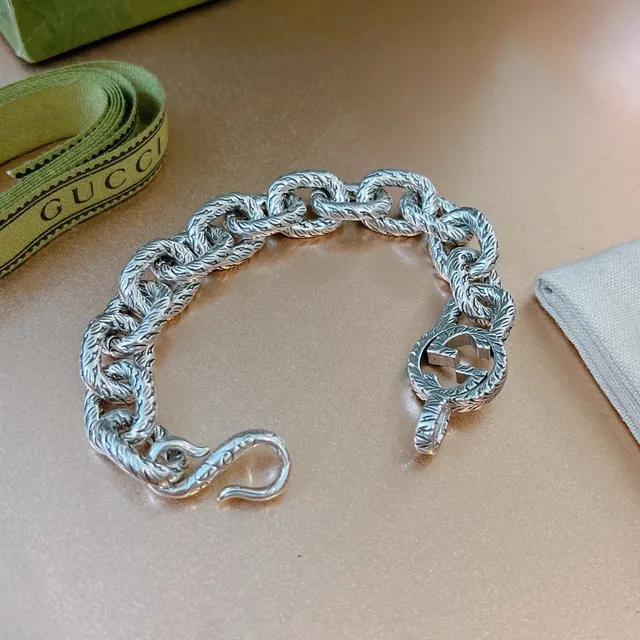 Gucci Interlocking G Twisted Rope-Link Silver Bracelet 9