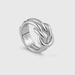 Gucci Knot Interwoven Polished Silver Ring
