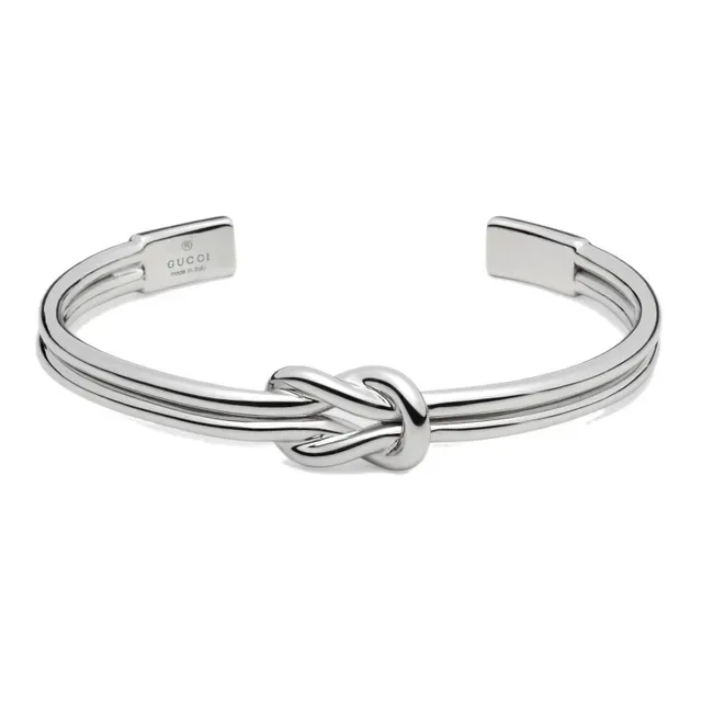 Gucci Knot Interwoven Polished Silver Ring 9