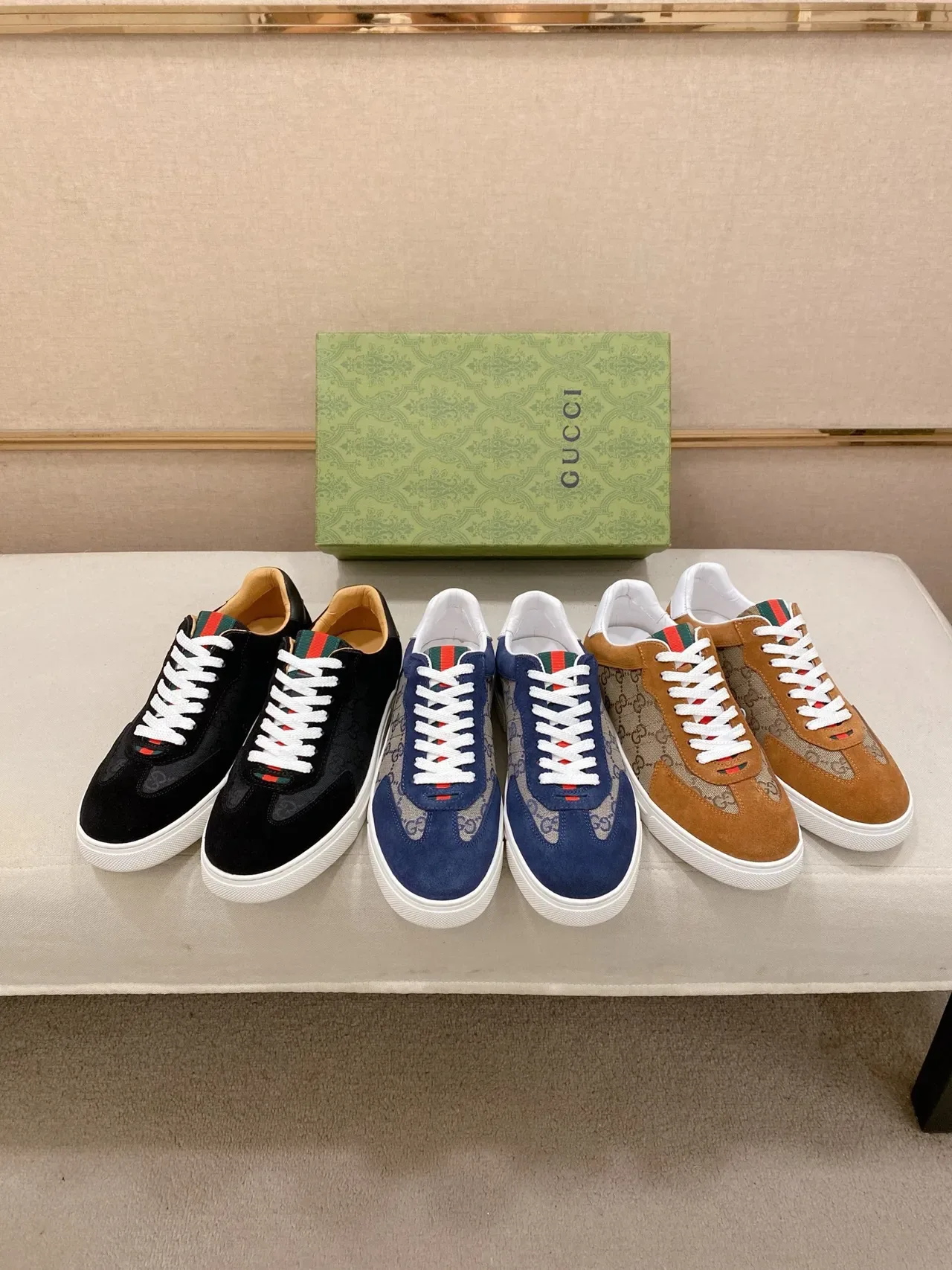 Gucci Monogram Suede Low-Top Sneaker 2