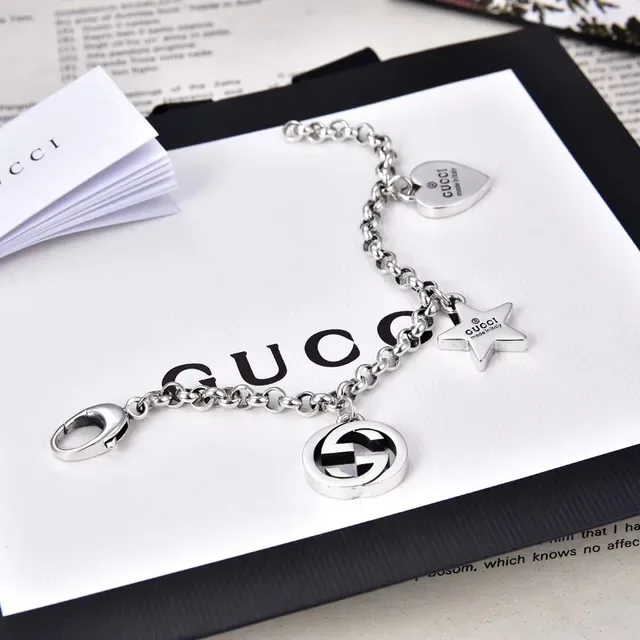 Gucci Multi-Charm Silver Chain Bracelet 5