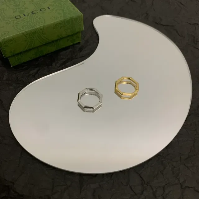 Gucci Octagonal Ridged Gold Ring 4