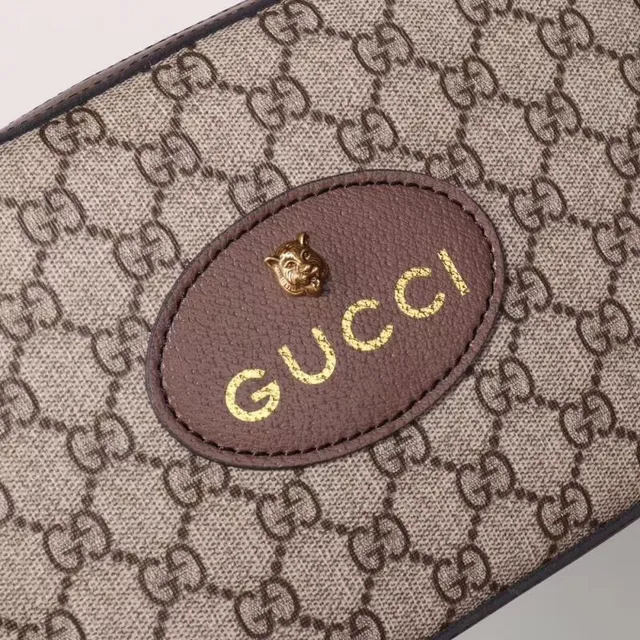 Gucci Ophidia Bege Marrom GG Monograma Lona Oval Couro Placa de Logo Bolsa de Câmera 8
