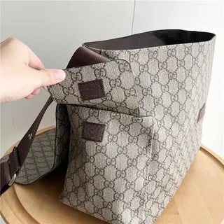 Gucci Ophidia Beige Marron Monogram Toile Flap-Front Sac Messager 6