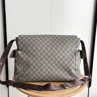 Gucci Ophidia Beige Marron Monogram Toile Flap-Front Sac Messager 8