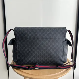 Gucci Ophidia Beige Marron Monogram Toile Flap-Front Sac Messager 17