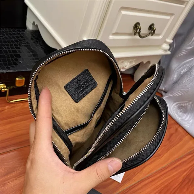 Gucci Ophidia Sac Messenger en Cuir Pebbled Noir avec Rayure Web 2
