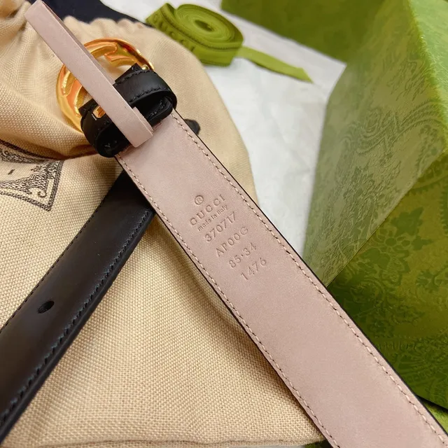 Gucci Ophidia GG أسود ذهبي Interlocking G إبزيم حزام جلد ناعم 4