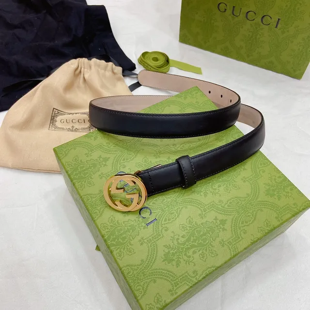Gucci Ophidia GG أسود ذهبي Interlocking G إبزيم حزام جلد ناعم 9