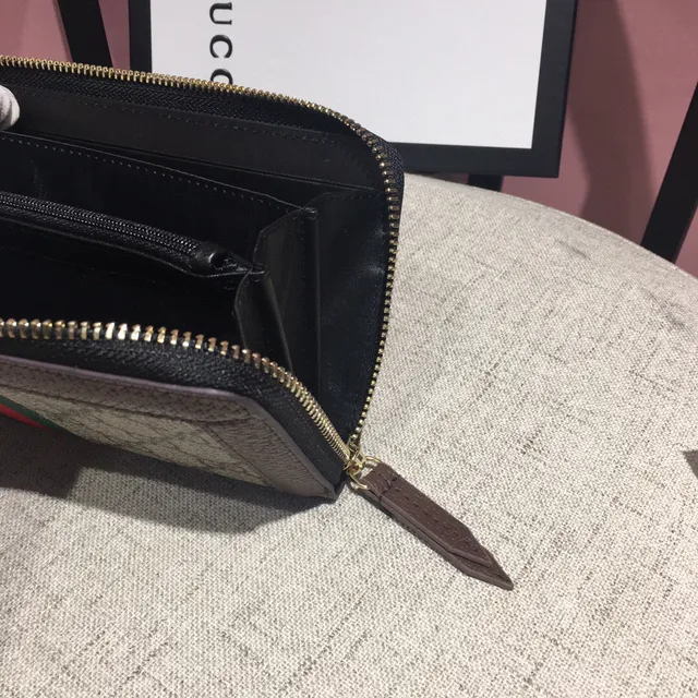 Gucci Ophidia GG Monogram Web Stripe محفظة طويلة 3