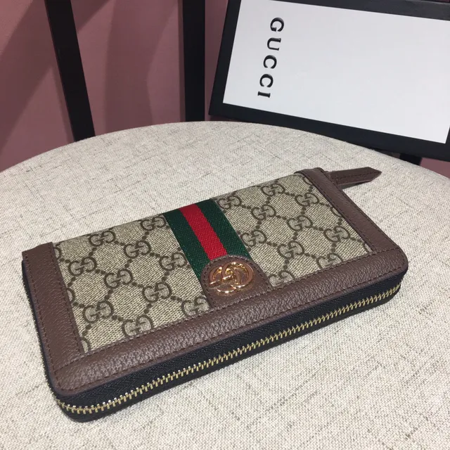 Gucci Ophidia GG Monogram Web Stripe محفظة طويلة 4