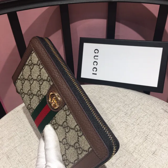 Gucci Ophidia GG Monogram Web Stripe محفظة طويلة 7