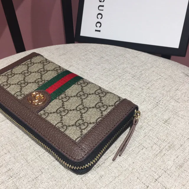 Gucci Ophidia GG Monogram Web Stripe محفظة طويلة 8