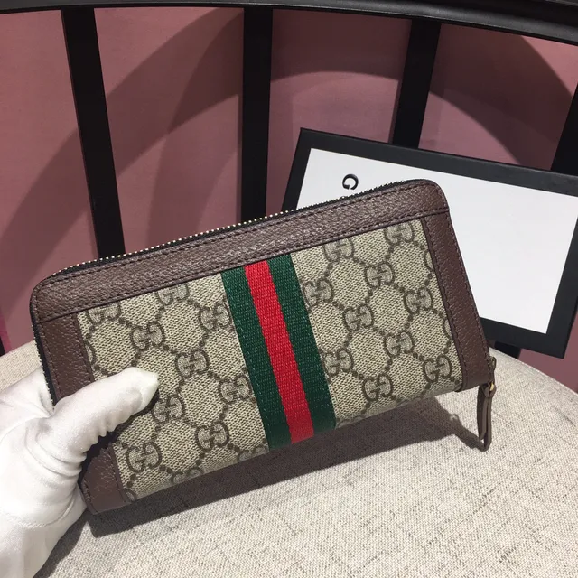 Gucci Ophidia GG Monogram Web Stripe محفظة طويلة 9
