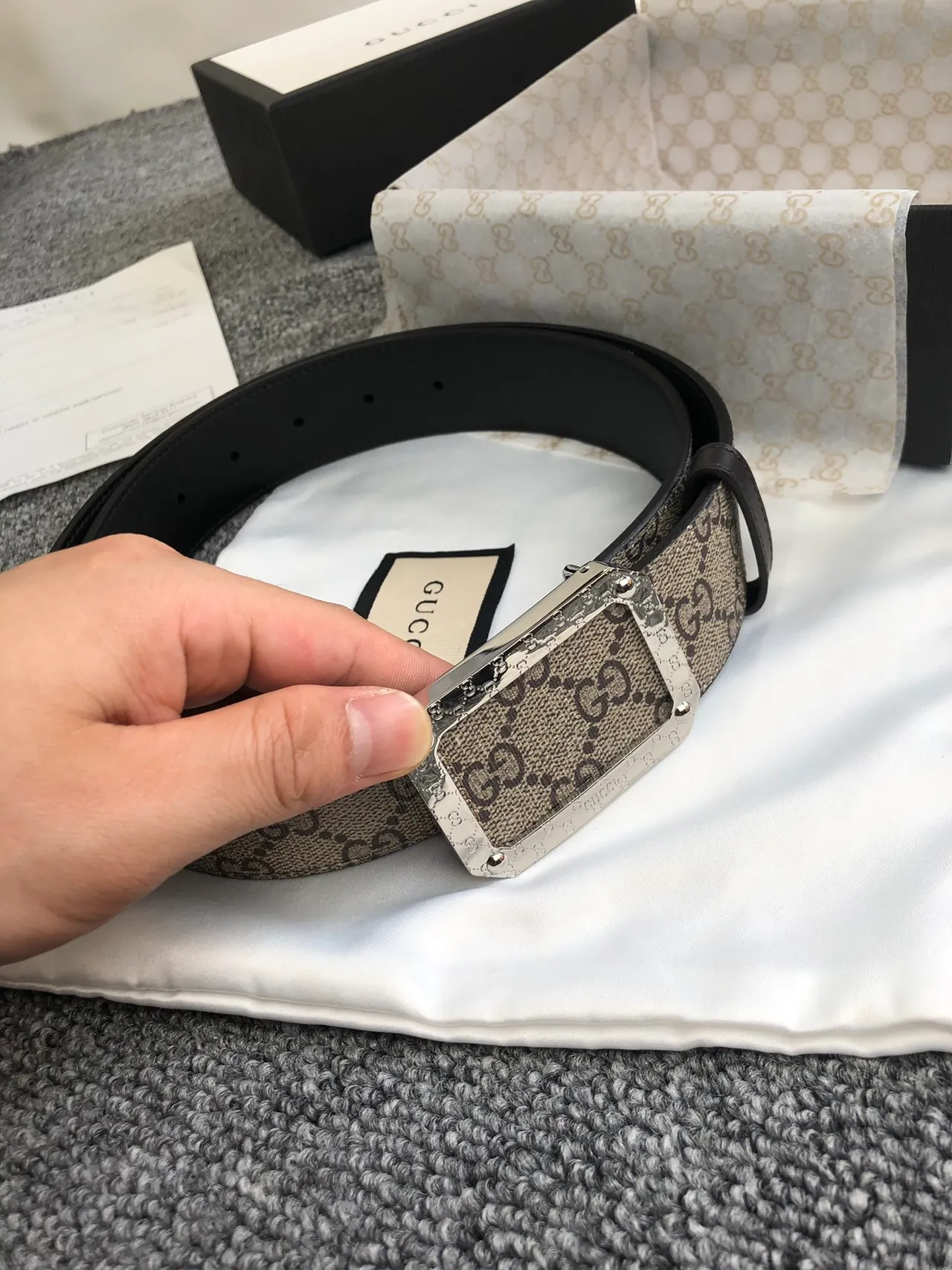 Gucci Ophidia GG Supreme Monogram Leather Belt 4