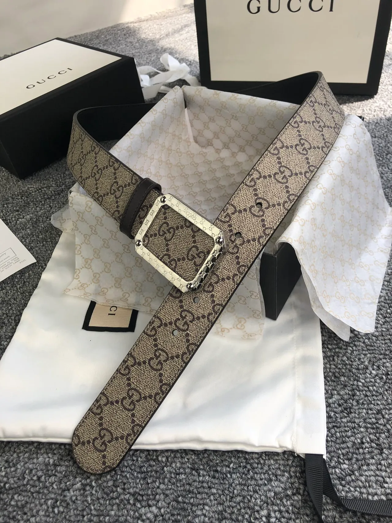 Gucci Ophidia GG Supreme Monogram Leather Belt 9