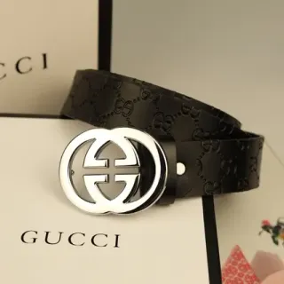 Gucci Ophidia Interlocking G Buckle Black Leather Belt