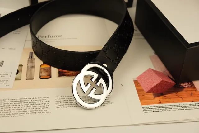 Gucci Ophidia Interlocking G Buckle Black Leather Belt 3