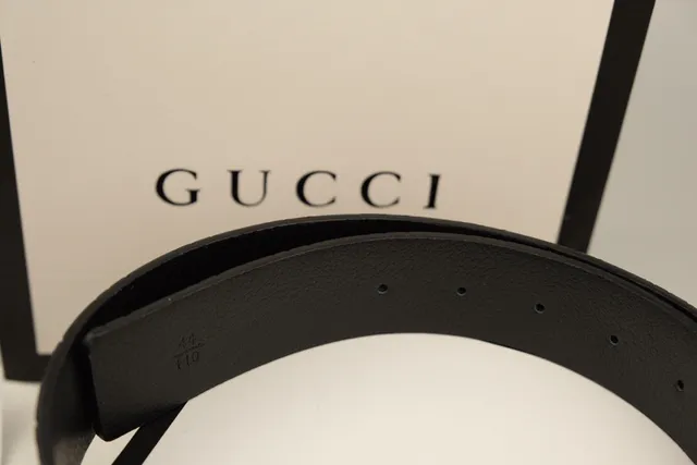 Gucci Ophidia Interlocking G Buckle Black Leather Belt 4