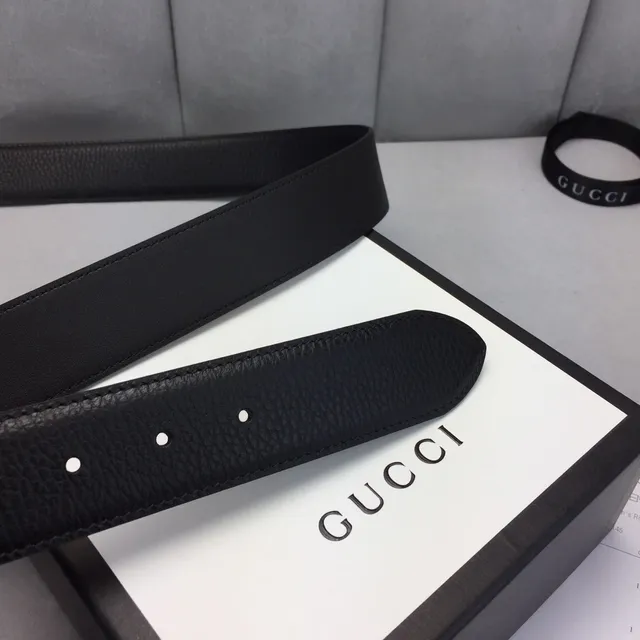 Gucci Ophidia Interlocking G Buckle Black Leather Belt 7