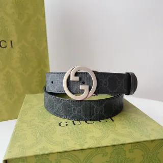 Gucci Ophidia Interlocking G Monogram Leather Belt