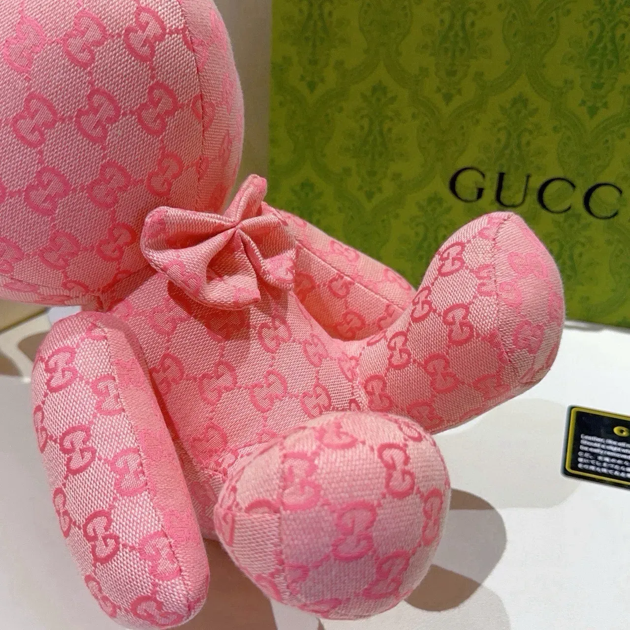 Gucci Pink Plush Monogrammed Handbag 5